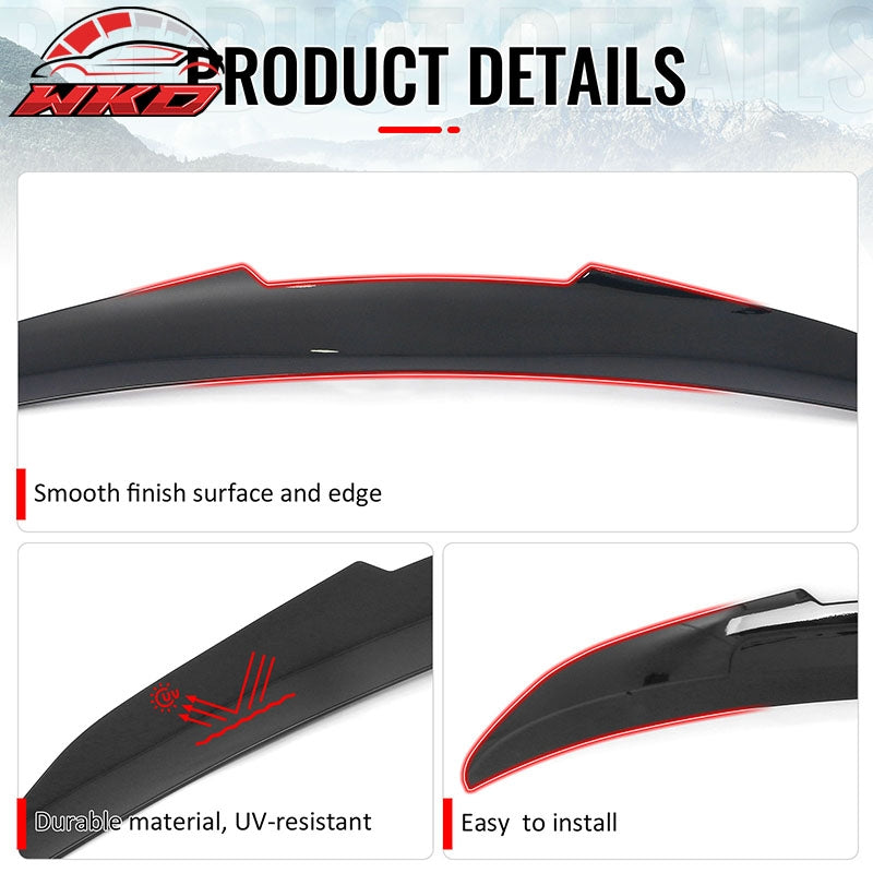 Fits 2015-2020 BMW F36 4-Series Gran Coupe PSM Trunk Spoiler Gloss Black ABS