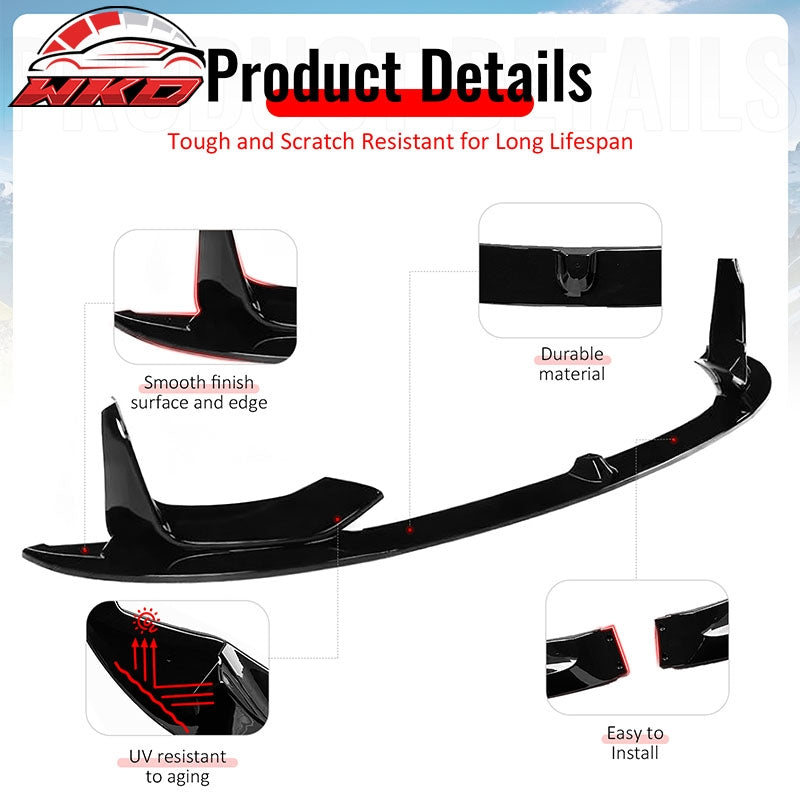 Wholesale 15-20 BMW F80 M3 F82 M4 MP Style Front Bumper Lip Spoiler Gloss Black ABS - Wikond Auto