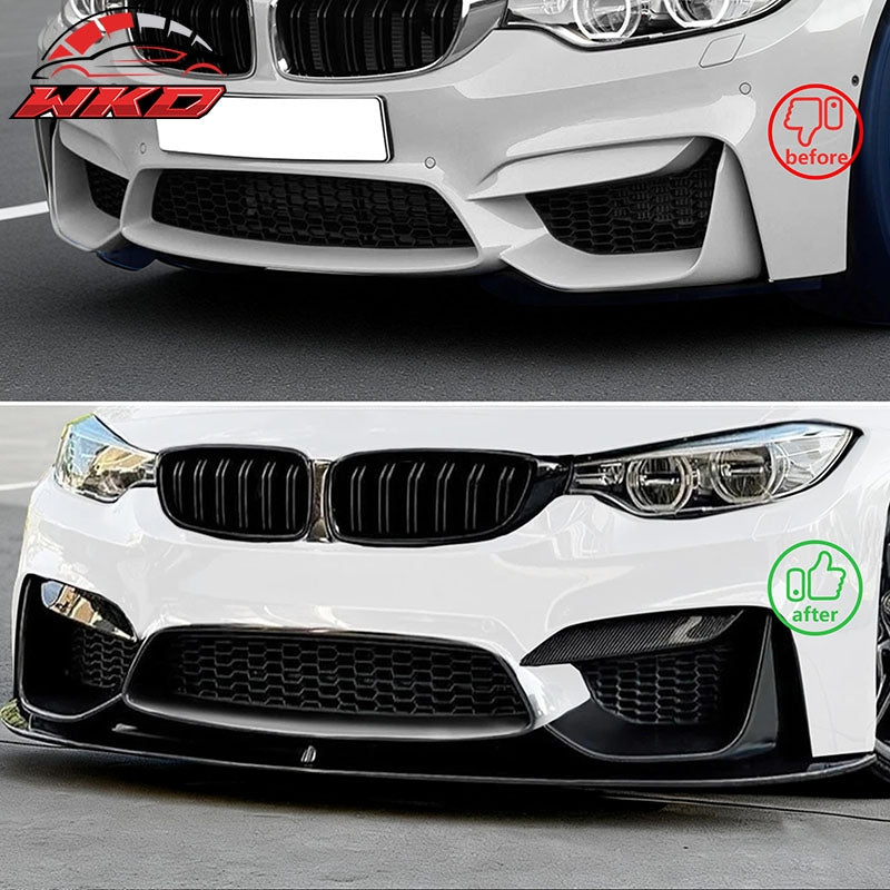 Wholesale 15-20 BMW F80 M3 F82 M4 MP Style Front Bumper Lip Spoiler Gloss Black ABS - Wikond Auto