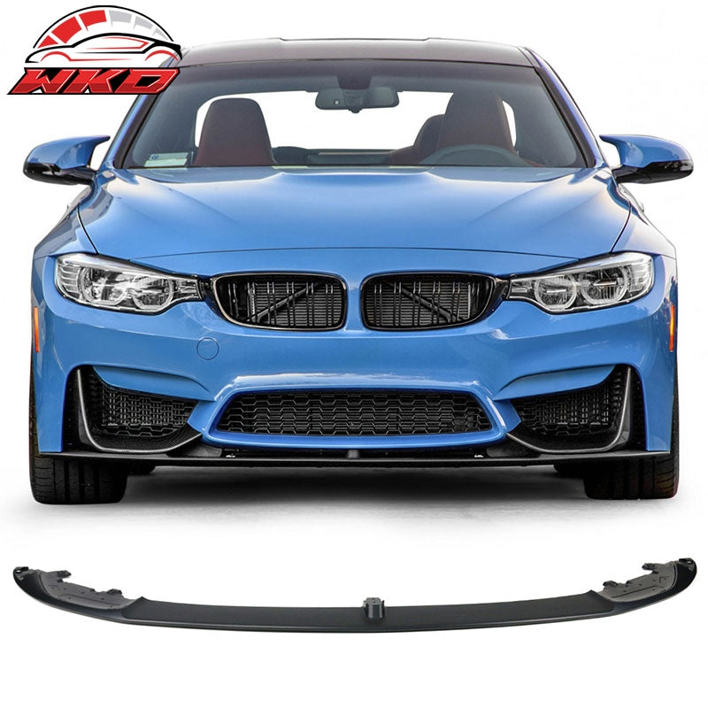 Fits 15-20 BMW F82 F80 M3 M4 Front Splitters+Front Bumper Lip Matte Carbon Fiber