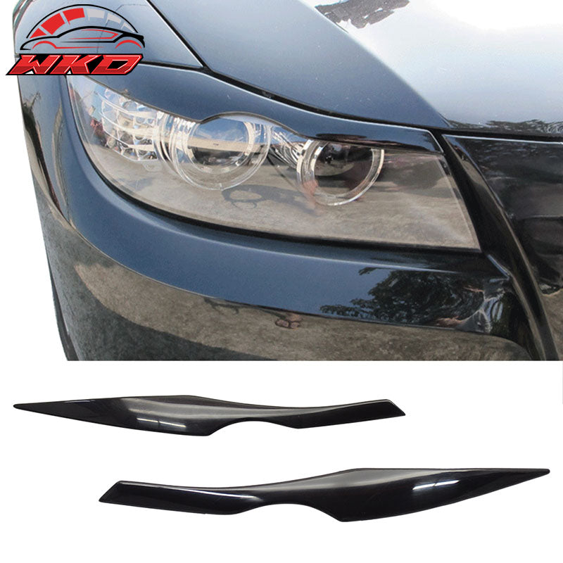 Fits 06-11 BMW 3 Series E90 Sedan ABS Front Headlight Eyebrow Eyelid Cover
