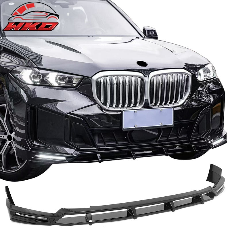 Wholesale 24-26 BMW G05 X5 LCI Front Bumper Lip Gloss Black DRL Spoiler ABS Splitter - Wikond Auto