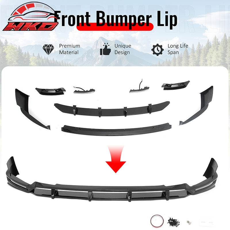Wholesale 24-26 BMW G05 X5 LCI Front Bumper Lip Gloss Black DRL Spoiler ABS Splitter - Wikond Auto