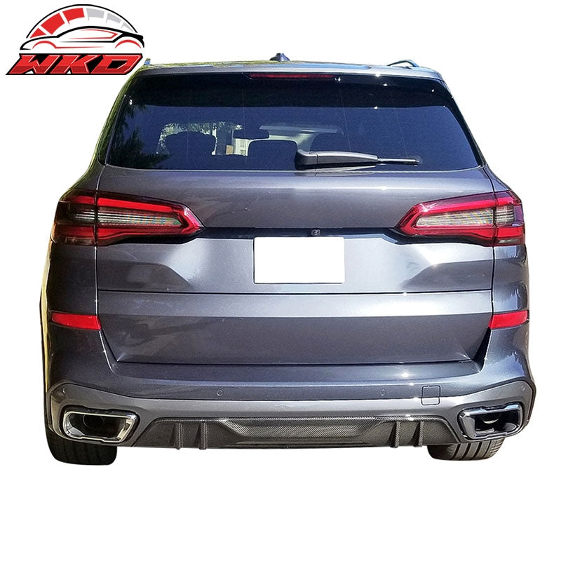 Fit 19-26 BMW G05 X5 M Sport MP Style Rear Bumper Diffuser PP Carbon Fiber Print