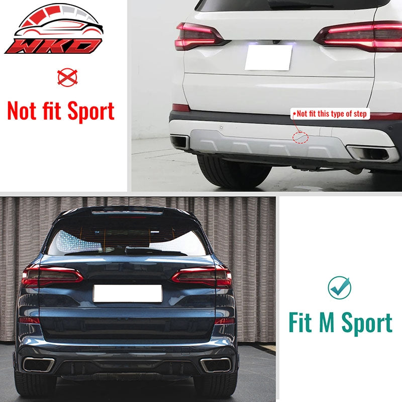 Fits 19-26 BMW G05 X5 M Sport Rear Bumper Lip Diffuser PP MP Style Gloss Black