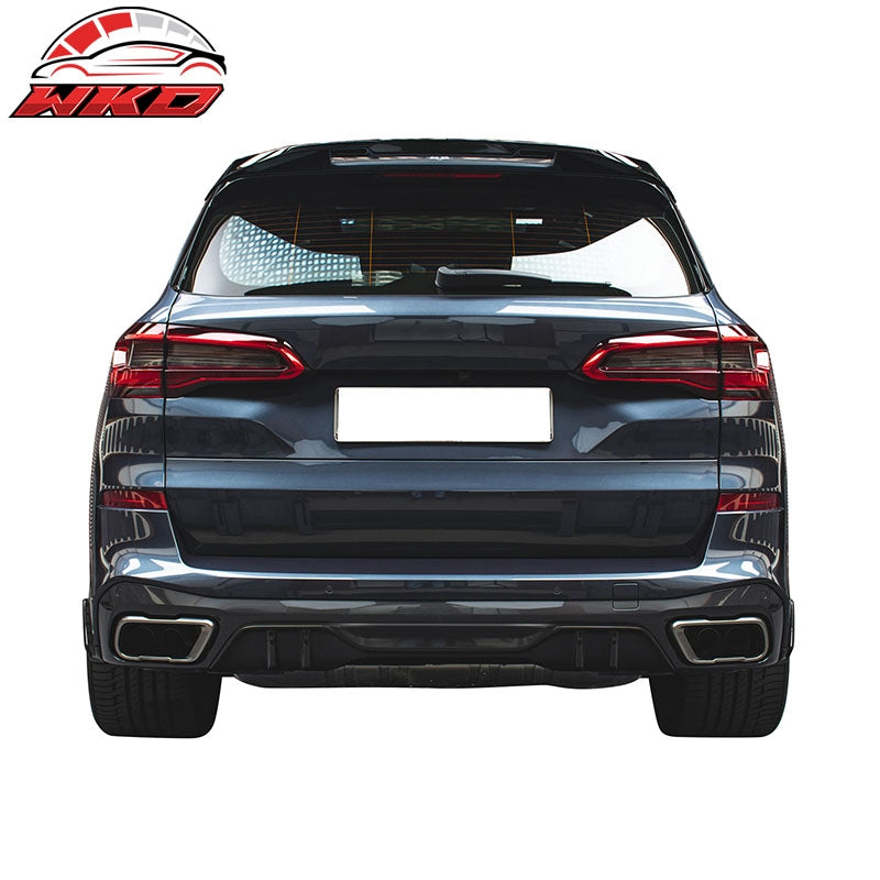 Fits 19-26 BMW G05 X5 M Sport Rear Bumper Lip Diffuser PP MP Style Gloss Black