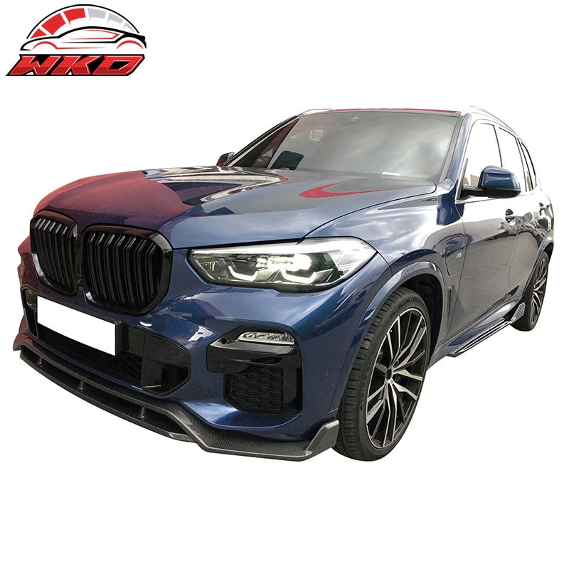 Fits 19-26 BMW G05 X5 M Sport PP Side Skirts Extension Panel Carbon Fiber Print
