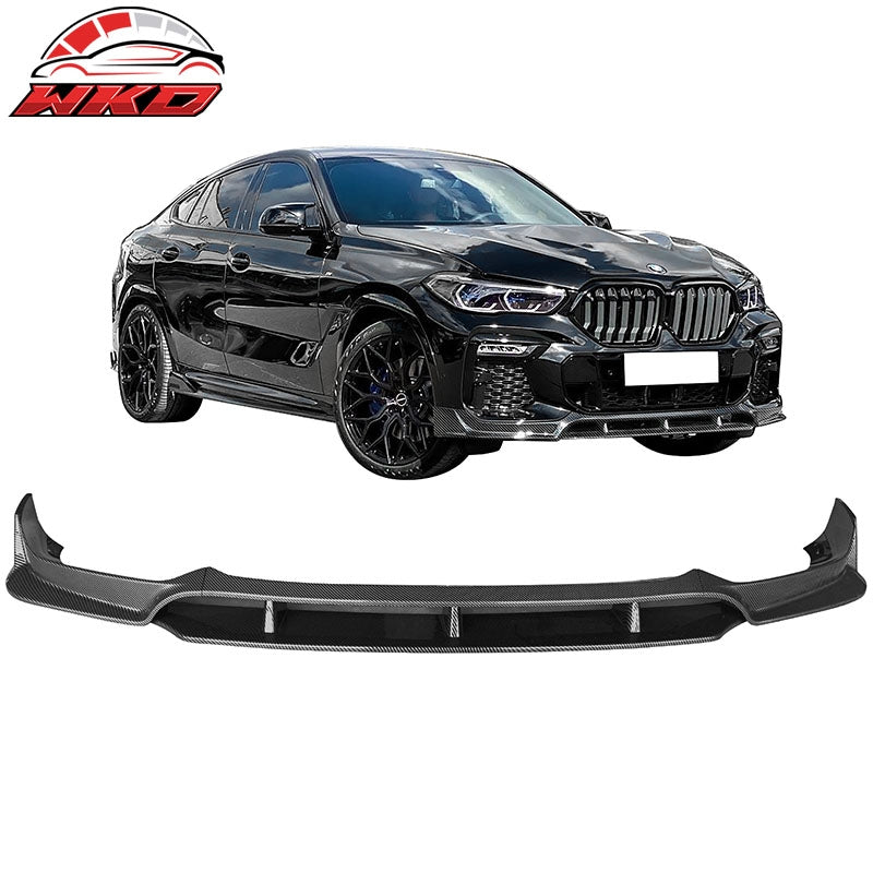 Wholesale 20-23 BMW G06 X6 M Sport Pre-LCI Carbon Fiber Print Front Bumper Lip 4PC