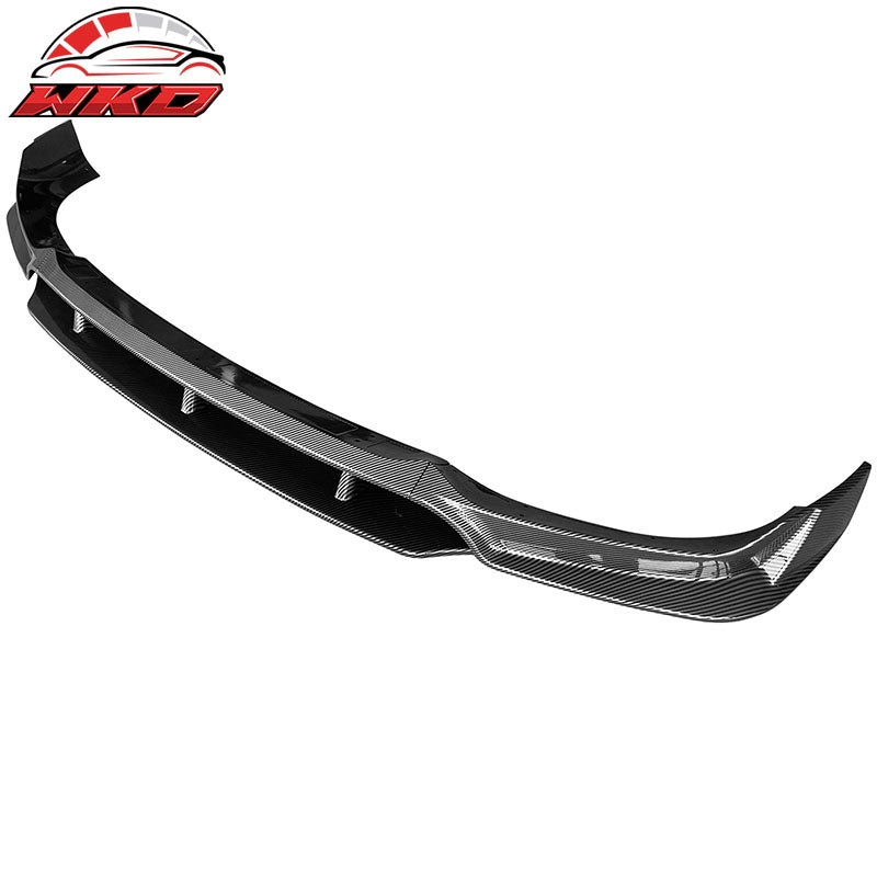 Fits 20-23 BMW G06 X6 M Sport Pre-LCI Carbon Fiber Print Front Bumper Lip 4PC