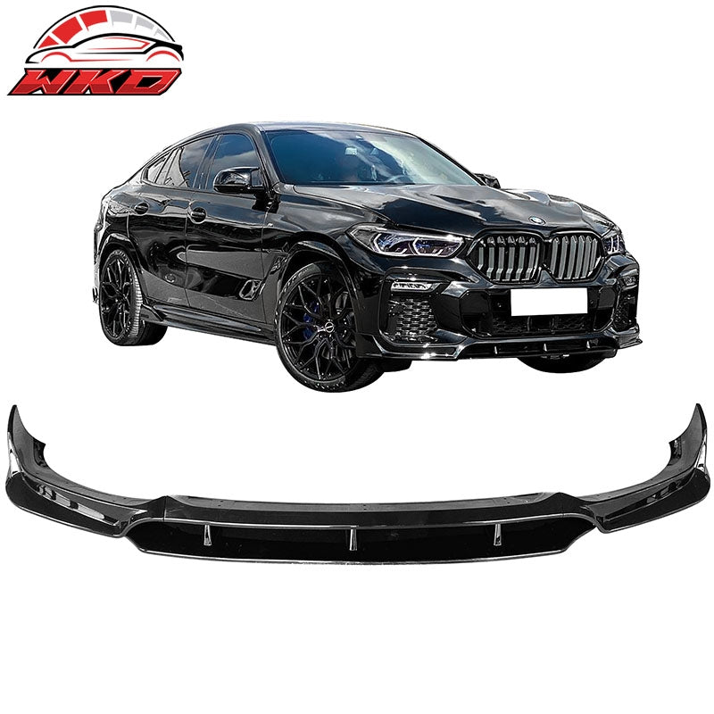 Wholesale 20-23 BMW G06 X6 M Sport Pre-LCI Gloss Black Front Bumper Lip ABS 4PC Kit