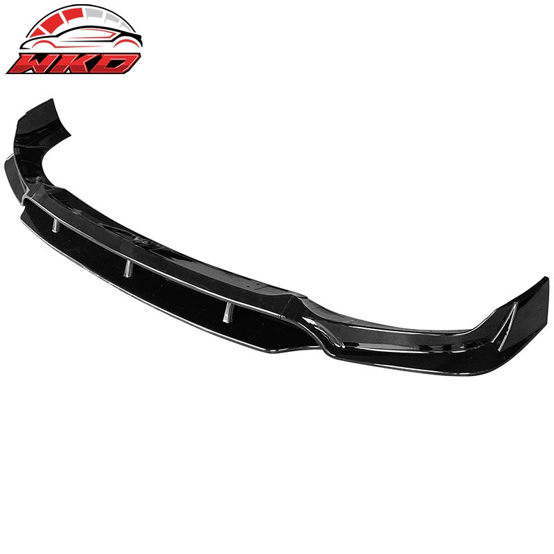 Fits 20-23 BMW G06 X6 M Sport Pre-LCI Gloss Black Front Bumper Lip ABS 4PC Kit