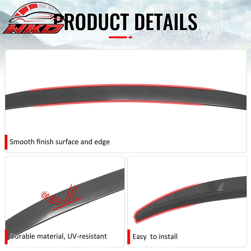Fits 16-22 BMW G11 G12 7-Series 740i 745e IKON Trunk Spoiler Unpainted Black ABS