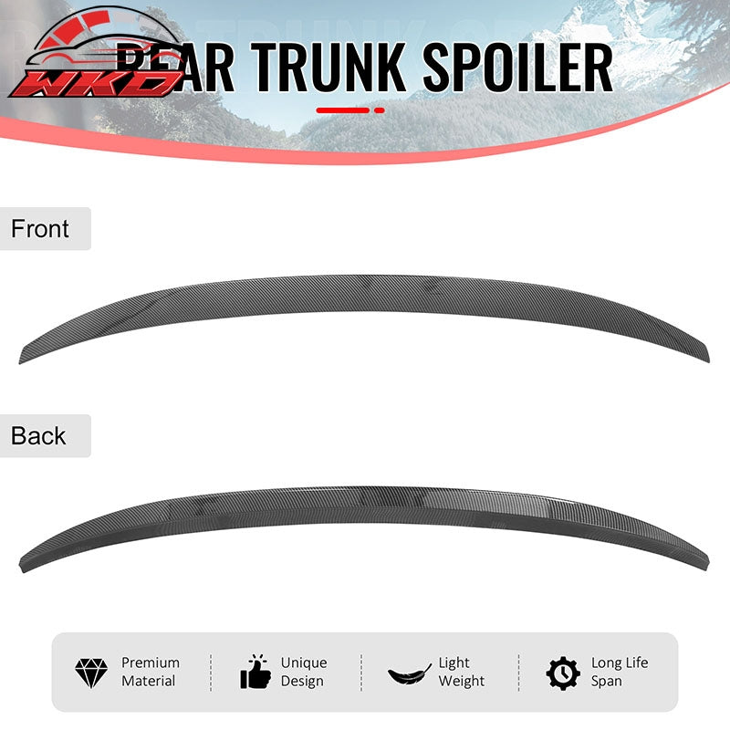 Fits 16-22 BMW G11 G12 7-Series 740i 745e IKON Trunk Spoiler Carbon Fiber Print