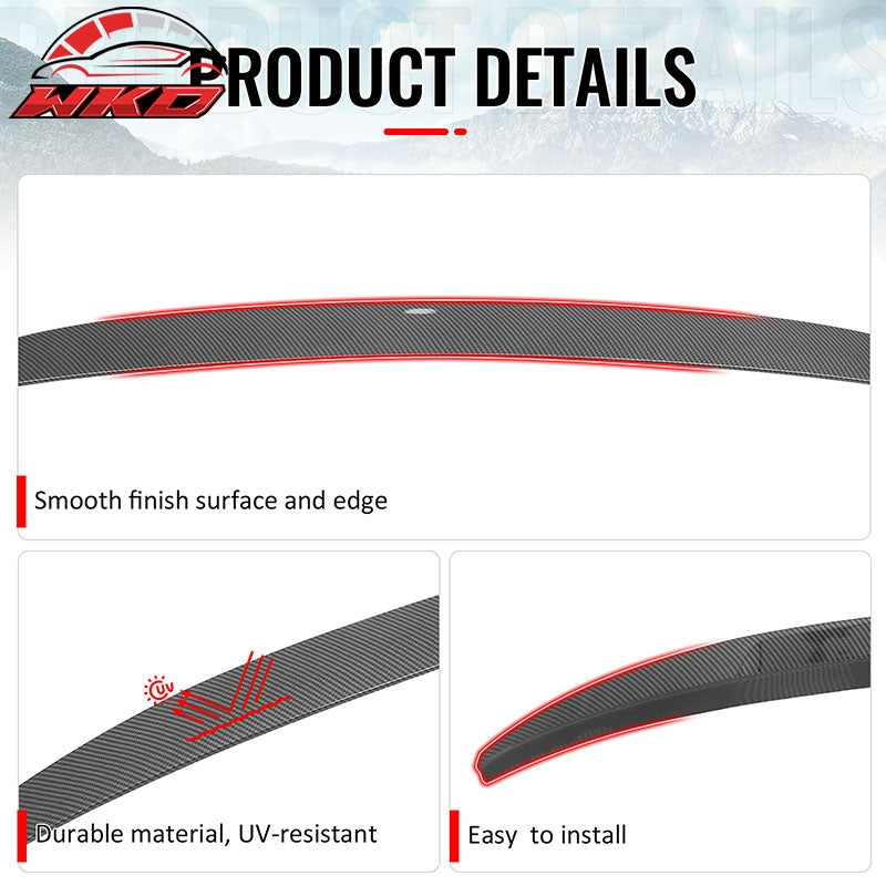 Fits 16-22 BMW G11 G12 7-Series 740i 745e IKON Trunk Spoiler Carbon Fiber Print