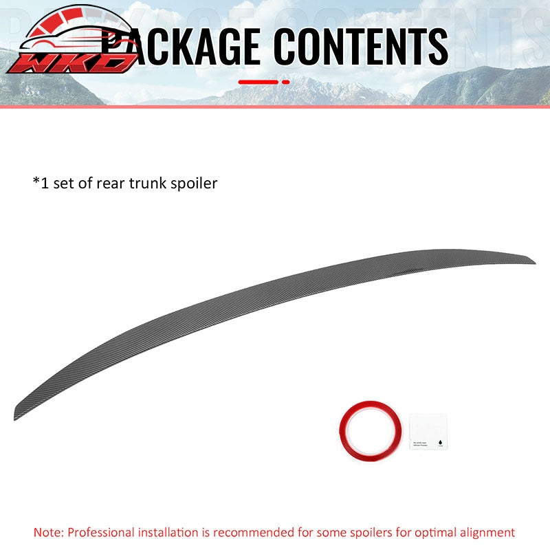 Fits 16-22 BMW G11 G12 7-Series 740i 745e IKON Trunk Spoiler Carbon Fiber Print