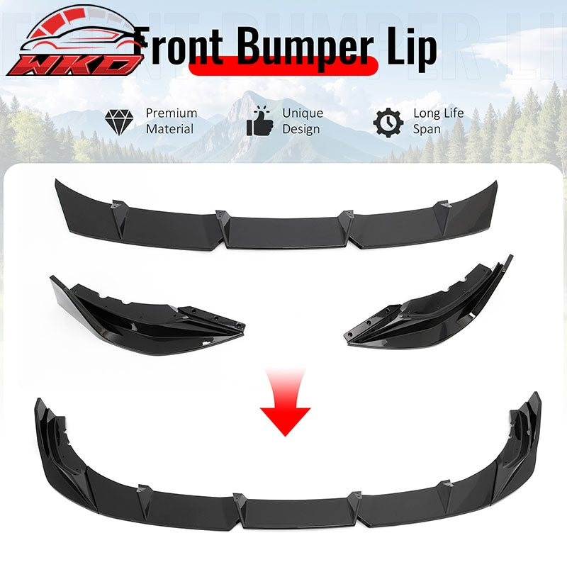 Wholesale 23-26 BMW G20 3-Series IKON Style Front Bumper Lip Spoiler Gloss Black 3PCS - Wikond Auto