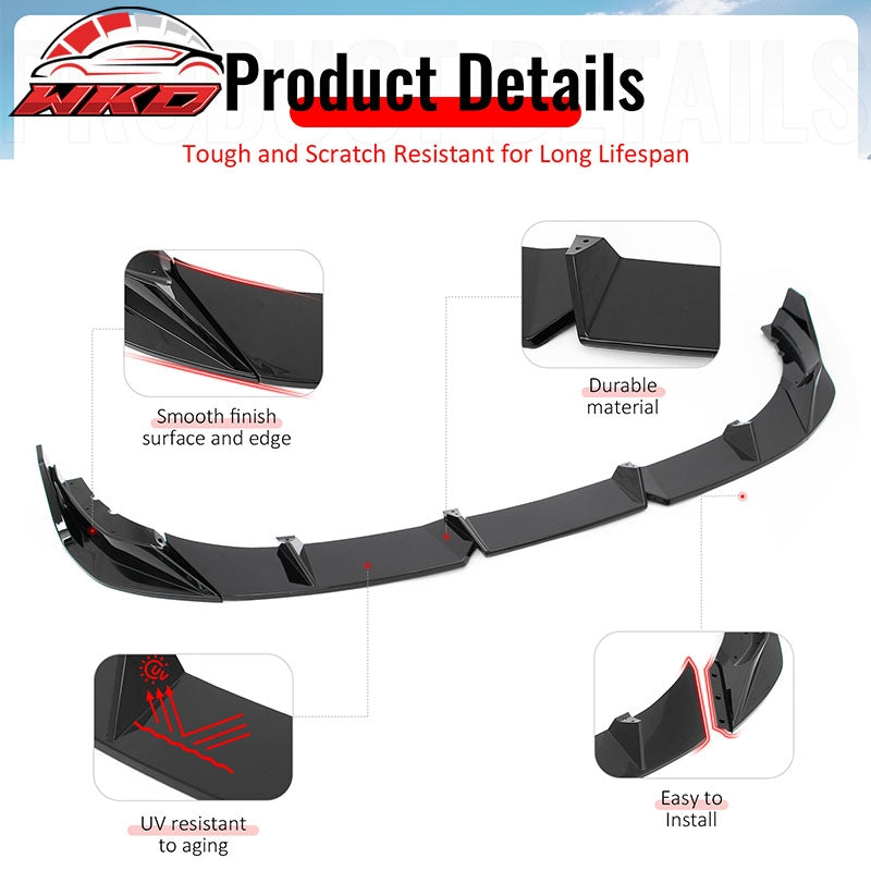 Wholesale 23-26 BMW G20 3-Series IKON Style Front Bumper Lip Spoiler Gloss Black 3PCS - Wikond Auto