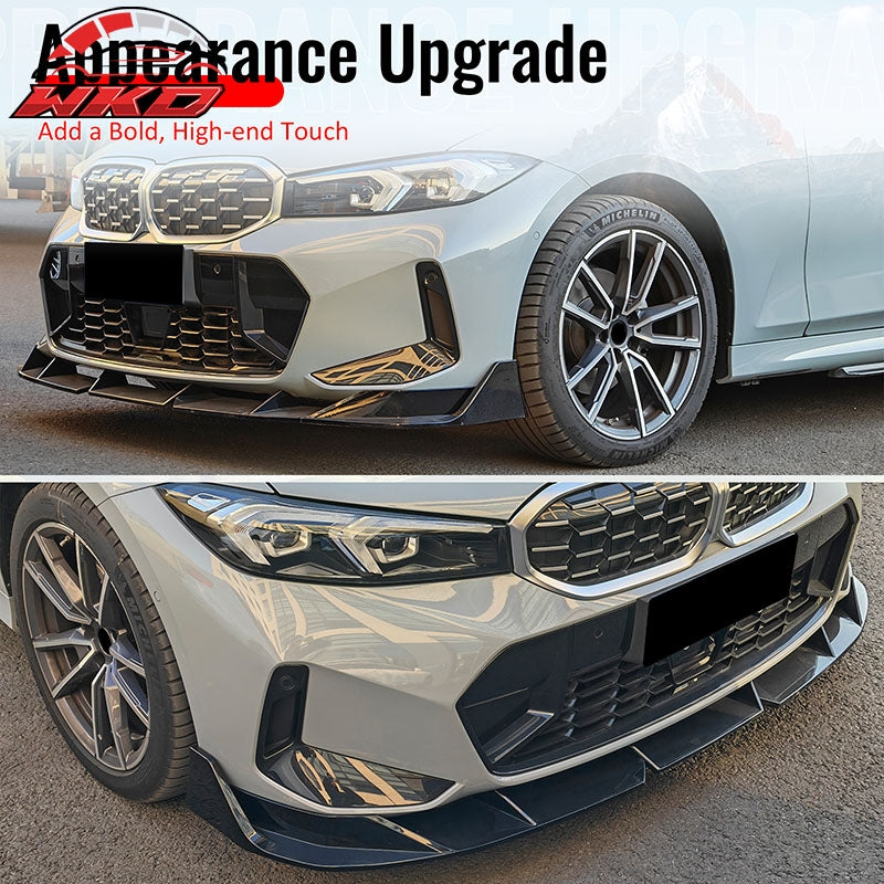 Wholesale 23-26 BMW G20 3-Series IKON Style Front Bumper Lip Spoiler Gloss Black 3PCS - Wikond Auto