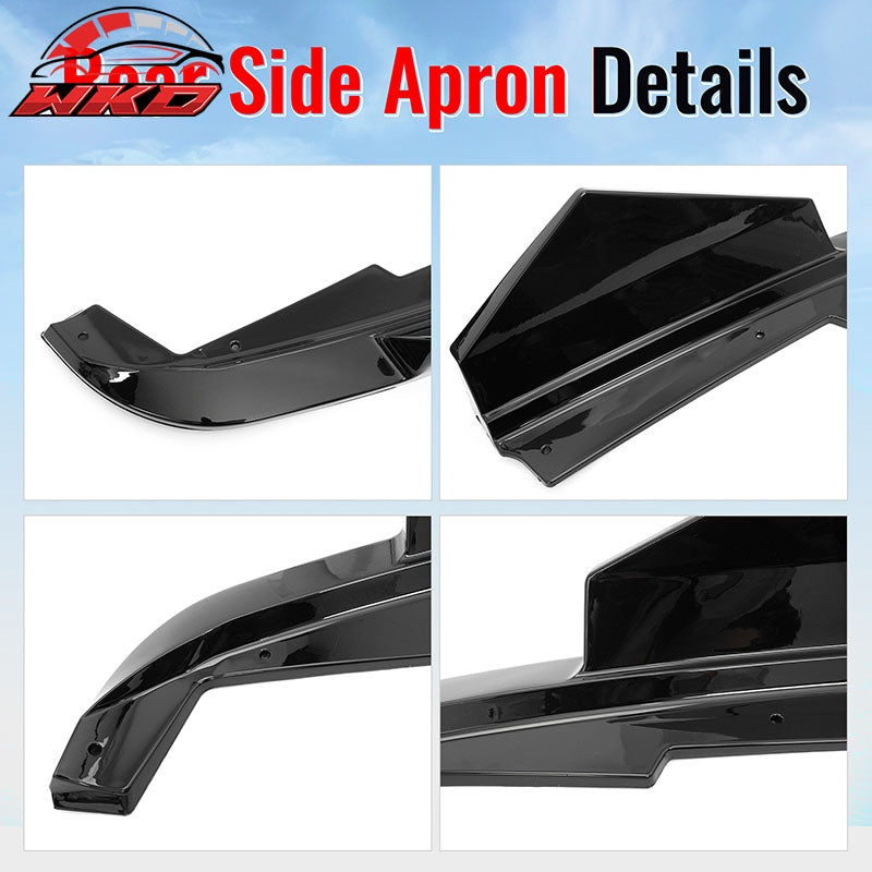 Fits 23-26 BMW G20 3-Series IKON Style Rear Bumper Side Corner Apron Gloss Black