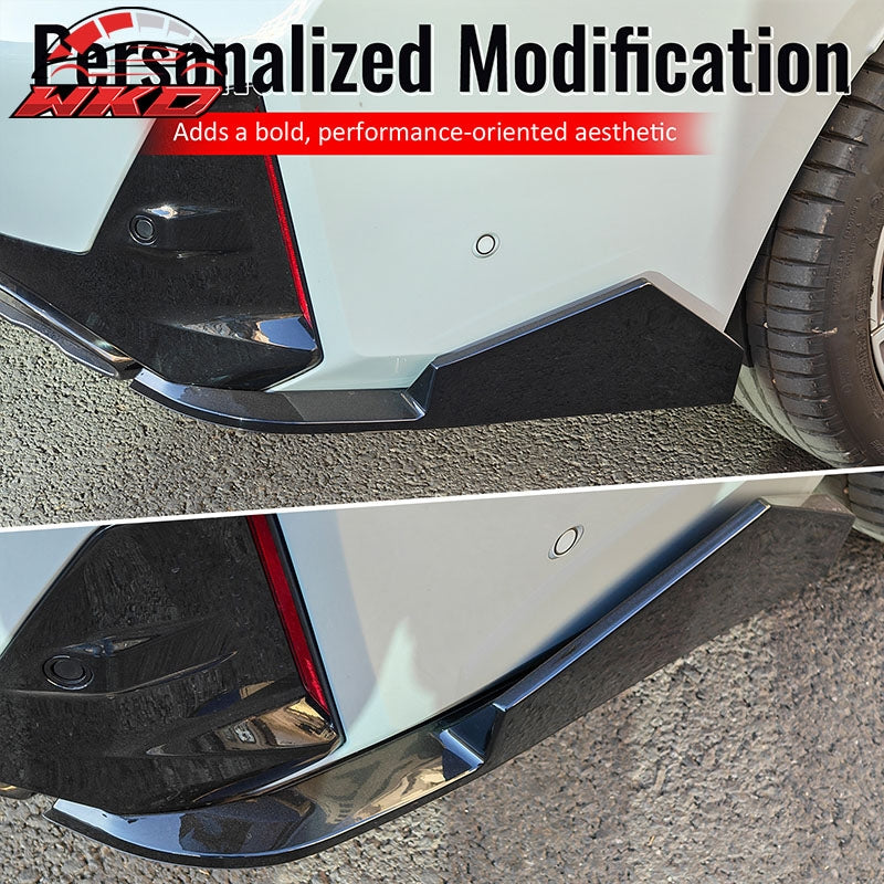 Fits 23-26 BMW G20 3-Series IKON Style Rear Bumper Side Corner Apron Gloss Black