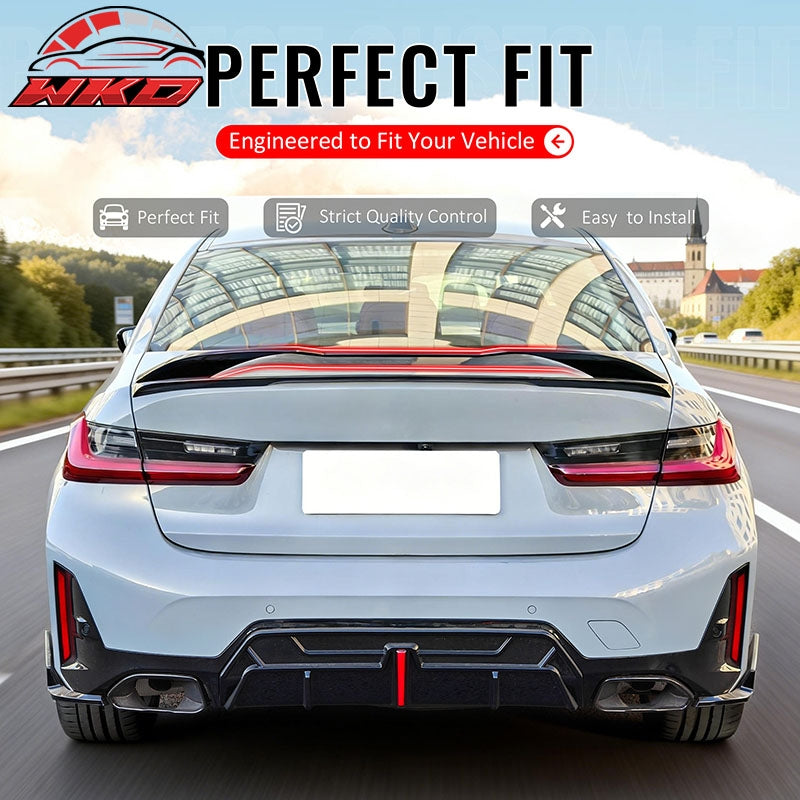 Wholesale 19-26 BMW G20 3-Series IKON Style Rear Trunk Spoiler Wing Lip Gloss Black - Wikond Auto