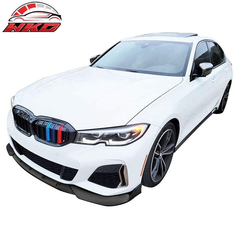 Fits 19-22 BMW G20 3 Series M Sport & M340i 3PC V1 Front Bumper Lip Matte Black