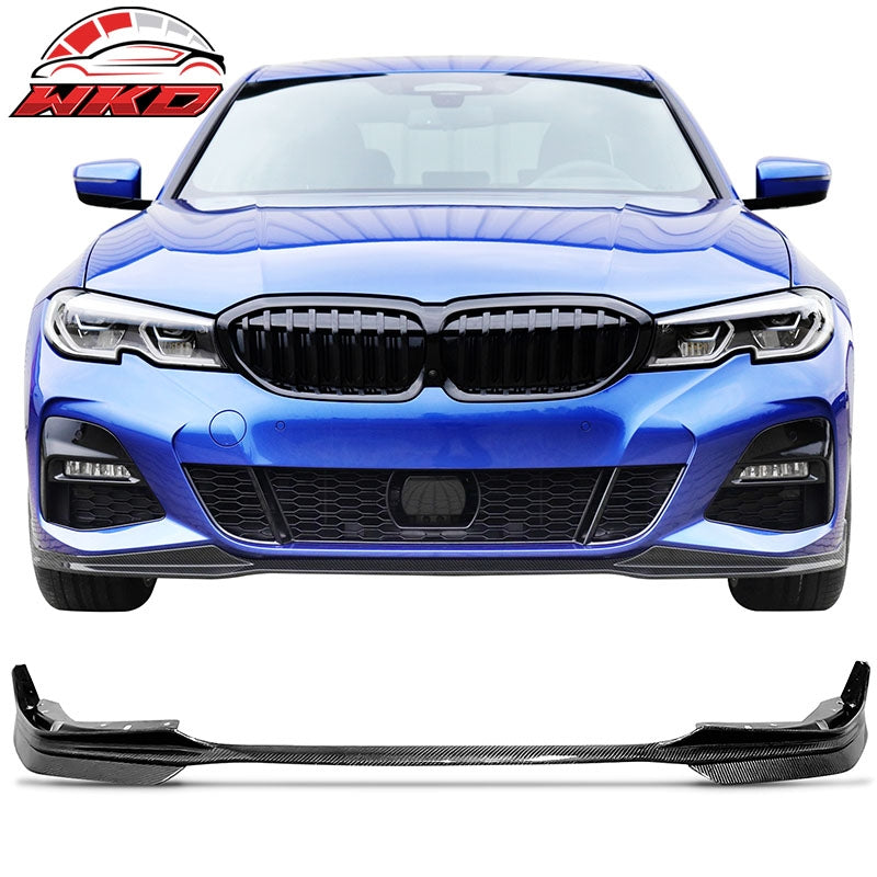 Fits 19-22 BMW G20 3 Series M-Tech M Sport 5PCS Front Bumper Lip Carbon Fiber CF