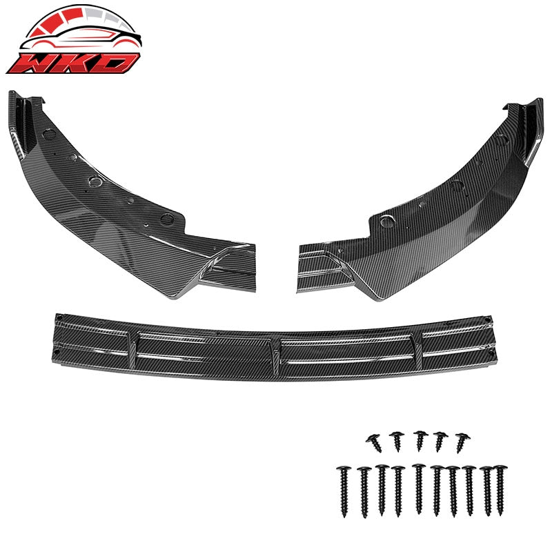 For 19-22 BMW G20 3 Series Sport Line Carbon Fiber Print Front Bumper Lip 3PC PP
