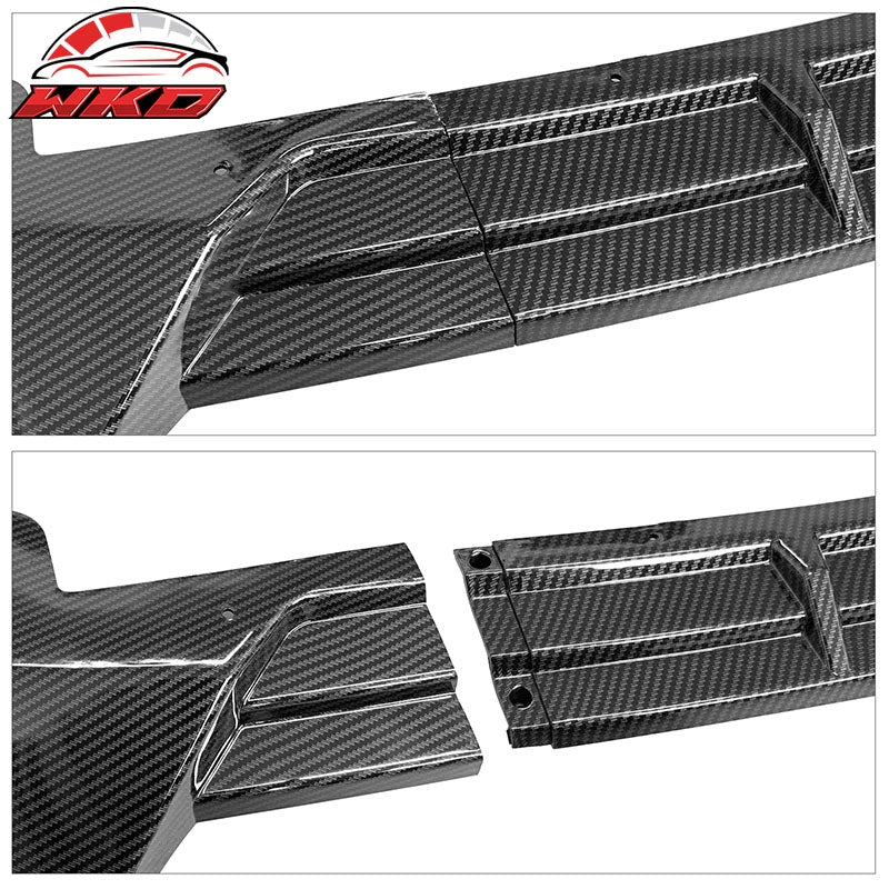 For 19-22 BMW G20 3 Series Sport Line Carbon Fiber Print Front Bumper Lip 3PC PP