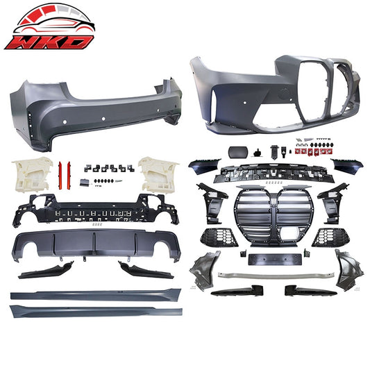 Wholesale 23-26 BMW G20 LCI 330i Front + Rear Bumper Cover + Side Skirts (M3 Style) - Wikond Auto
