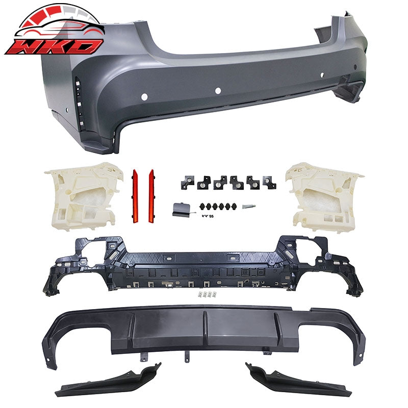 Fits 23-26 BMW G20 LCI M340i Front + Rear Bumper Cover + Side Skirts (M3 Style)