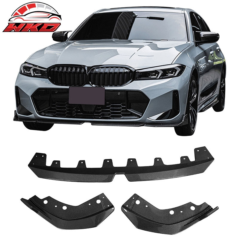Fits 23-26 BMW G20 M340i M Sport M-Performance Carbon Fiber Front Bumper Lip 3PC