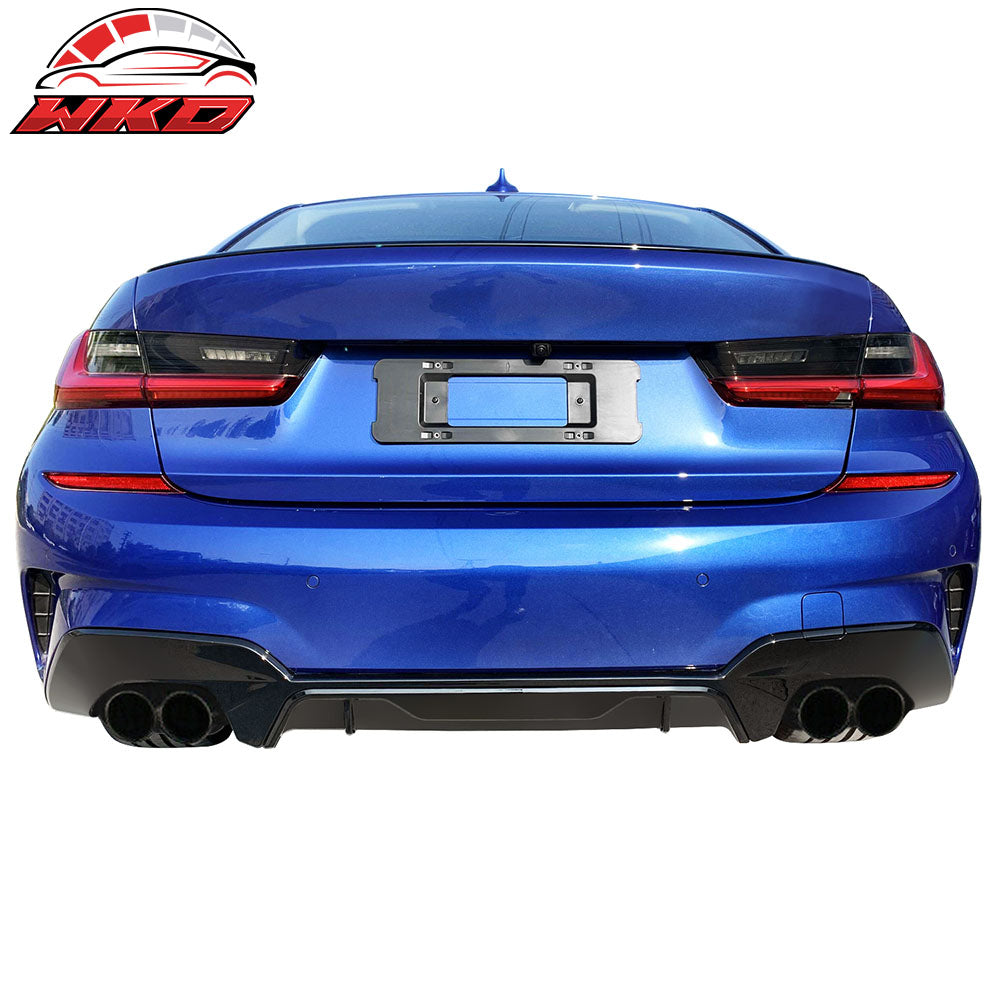 Fits 19-22 BMW G20 3 Serie 330i M Sport Rear Bumper Lip Diffuser PP Matte Black