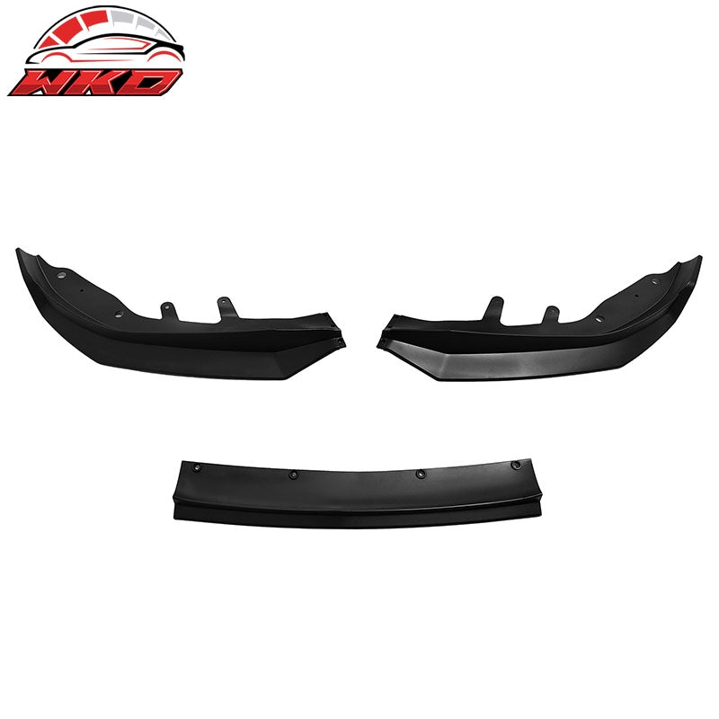 Fits 21-27 BMW G22 G23 4-Series Matte Black Front Bumper Lip Spoiler Chin PP 3PC