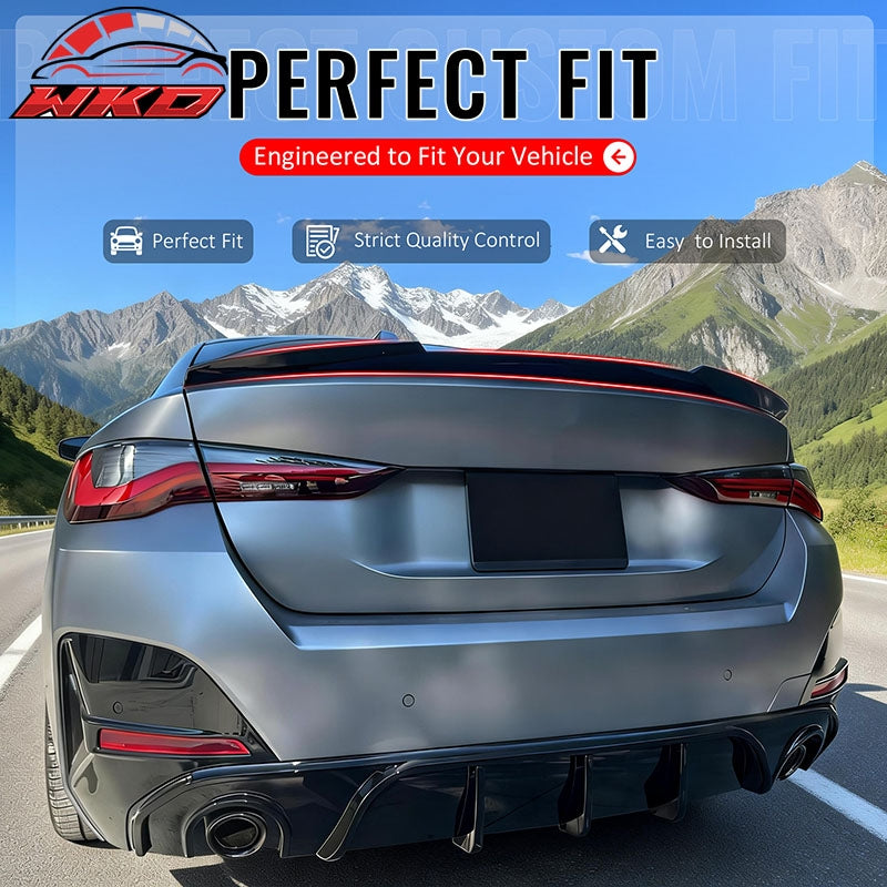 Wholesale 22-26 BMW G26 4-Series Gran Coupe & i4 M4 Style Trunk Spoiler Gloss Black - Wikond Auto