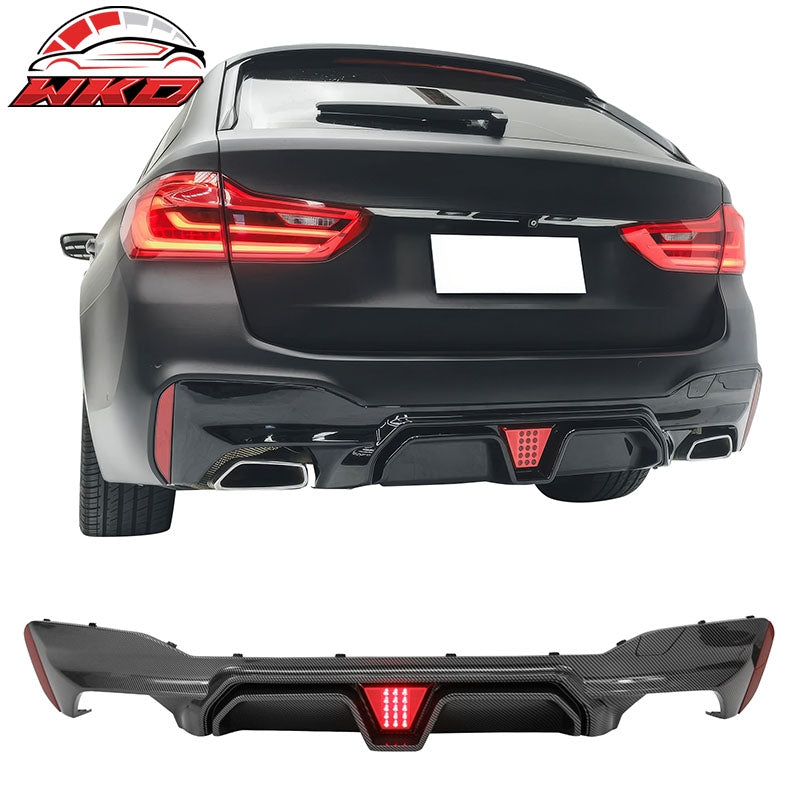 Wholesale 17-23 BMW G30 5 Series Carbon Fiber Print M5 CS Style Rear Diffuser w/ LED