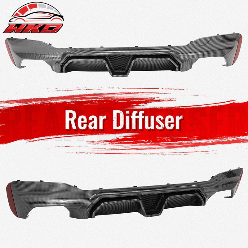 Fits 17-23 BMW G30 5 Series F90 M5 CS Style Rear Diffuser Carbon Fiber Print PP