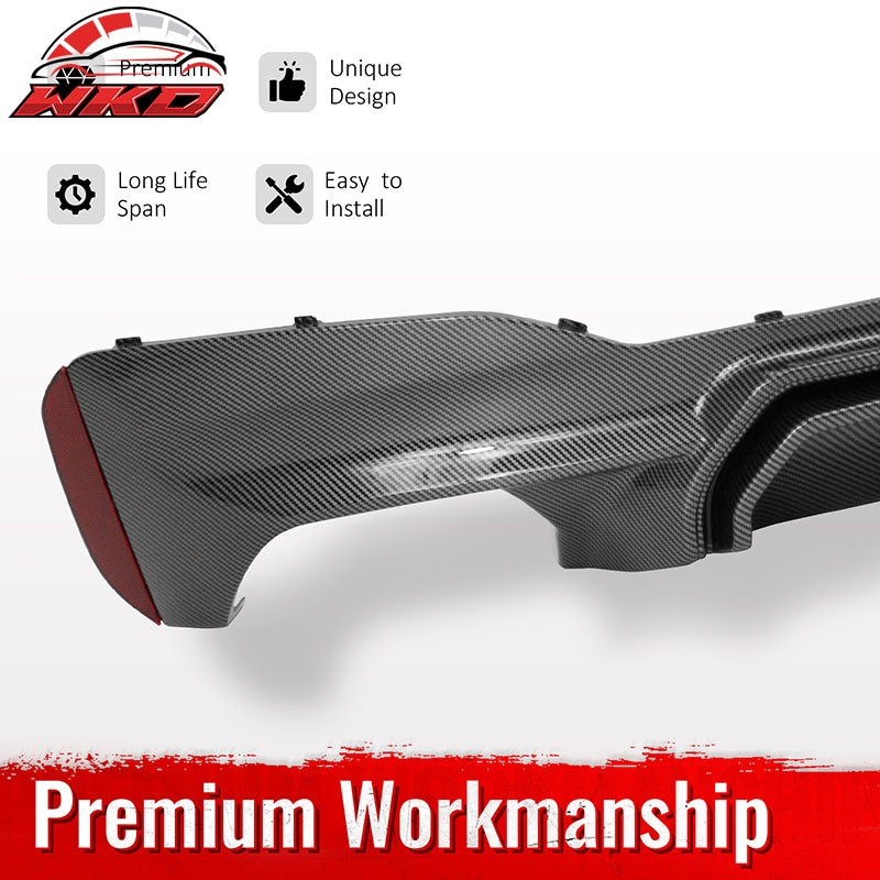 Fits 17-23 BMW G30 5 Series F90 M5 CS Style Rear Diffuser Carbon Fiber Print PP