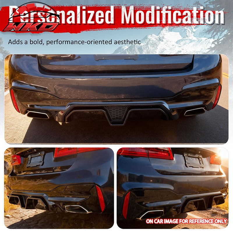Fits 17-23 BMW G30 5 Series F90 M5 CS Style Rear Diffuser Carbon Fiber Print PP