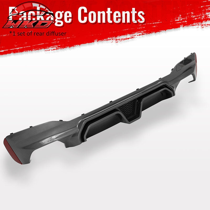 Fits 17-23 BMW G30 5 Series F90 M5 CS Style Rear Diffuser Carbon Fiber Print PP