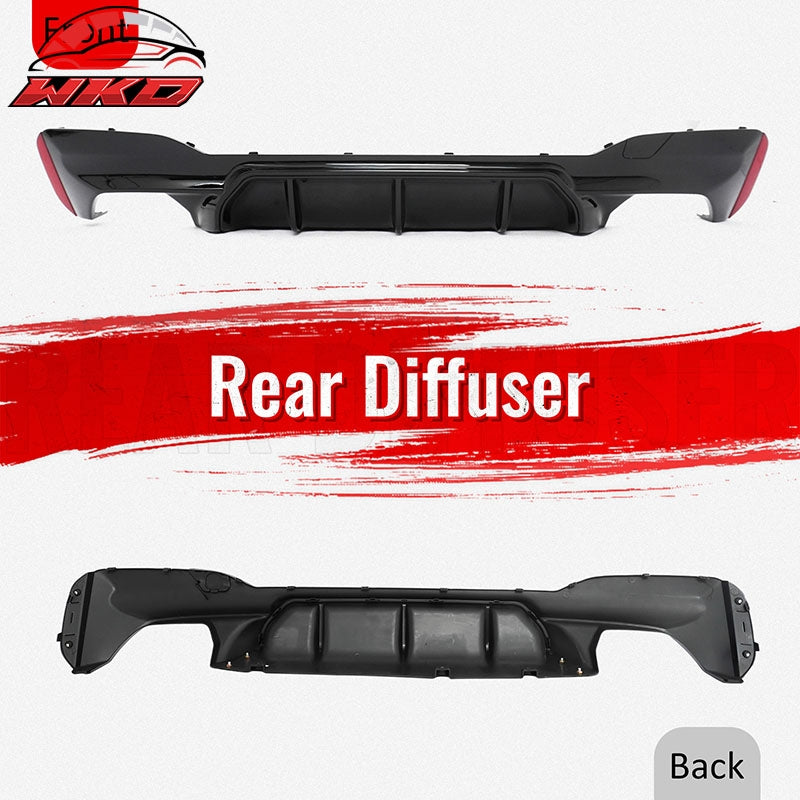 Fits 17-23 BMW G30 5 Series F90 M5 Competition Style Rear Diffuser Gloss Black