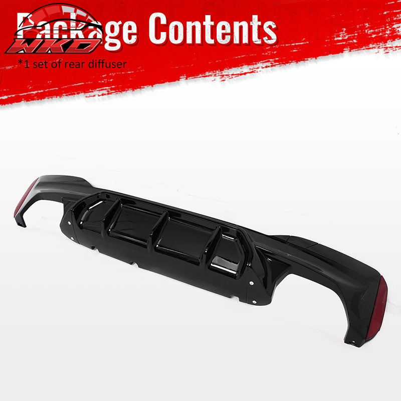 Fits 17-23 BMW G30 5 Series F90 M5 Competition Style Rear Diffuser Gloss Black
