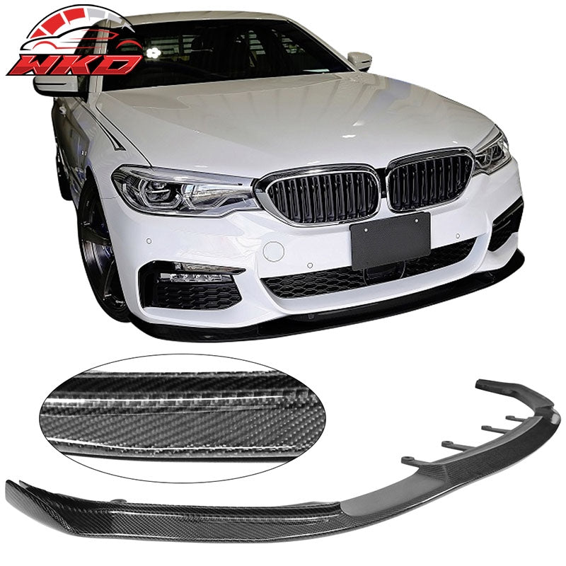 Fits 17-20 BMW G30 5 Series M Sport HM Style Front Bumper Lip Matte Carbon Fiber
