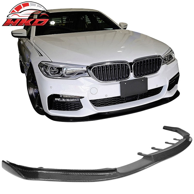 Fits 17-20 BMW G30 5 Series M Sport HM Style Front Bumper Lip Carbon Fiber