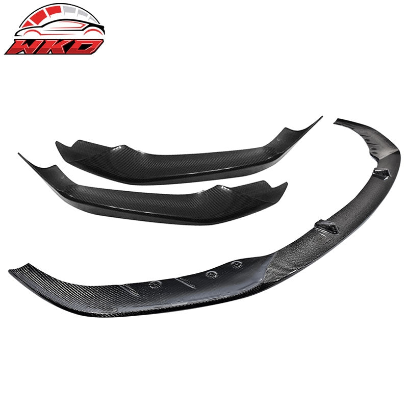 Fits 17-20 BMW G30 5 Series M-Tech MP Style Front Bumper Lip Matte Carbon Fiber