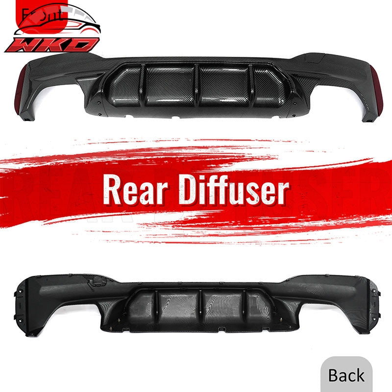 For 17-23 BMW G30 5 Series M5 Competition Style Rear Diffuser Carbon Fiber Print