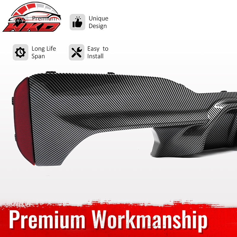 For 17-23 BMW G30 5 Series M5 Competition Style Rear Diffuser Carbon Fiber Print