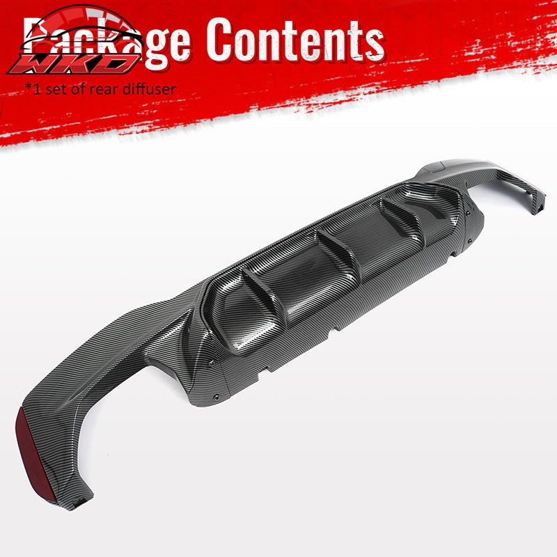 For 17-23 BMW G30 5 Series M5 Competition Style Rear Diffuser Carbon Fiber Print