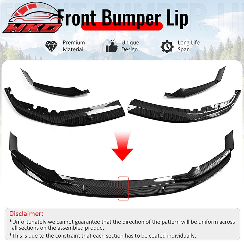 Wholesale 17-20 BMW G30 5 Series MP Front Bumper Lip Spoiler Carbon Fiber Print ABS - Wikond Auto