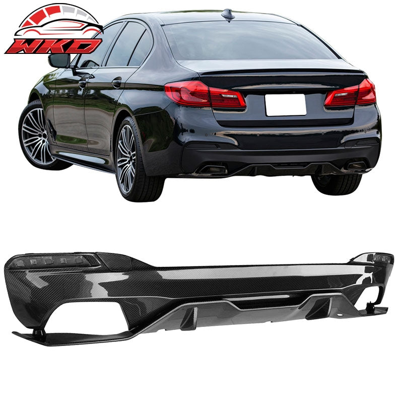 Wholesale 17-20 BMW G30 5 Series MP Style Rear Bumper Lip Diffuser Matte Carbon Fiber - Wikond Auto